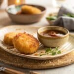 served frying saucers with dips