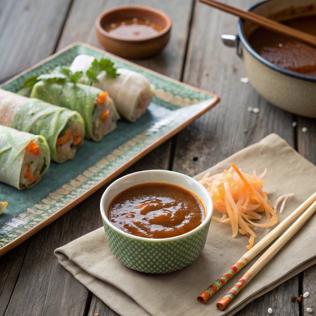 Vietnamese peanut sauce with authentic ingredients